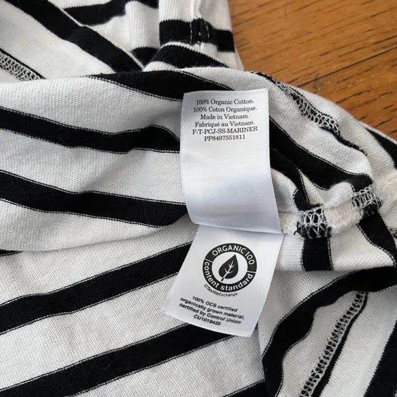 Everlane The Mariner Oversized Tee - Black & Bone Stripe - Size Small - Picture 7 of 9